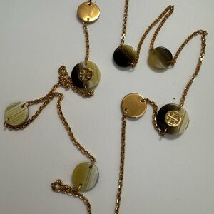 Tory Burch Gold Necklace with Disc Charms